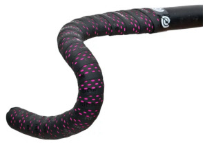 Lenkerband Drops schwarz mit fuchsia farbenen Tropfen